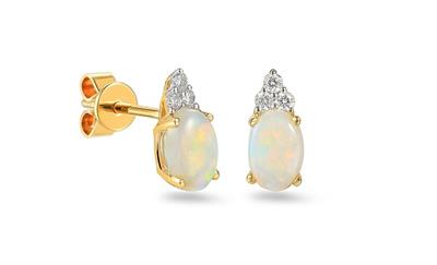Briliantové náušnice s australským opálem