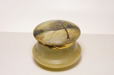 Stará dóza - šperkovnice  sklo malované smaltem