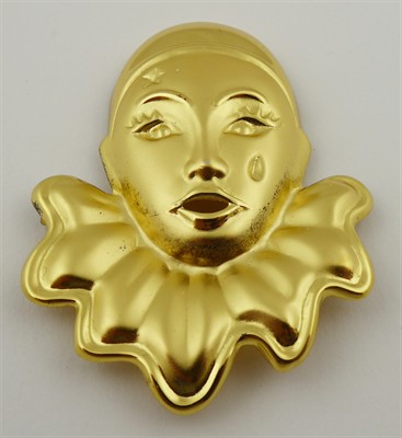 Zlacena stříbrna brož Pierot - Laza, Vicenza