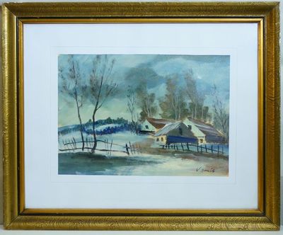 Viktor DANĚK, párové obrazy - Horská zimní krajina