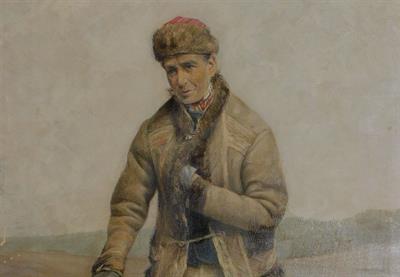 JAROSLAV KOŠAŘ - CESTA K DOMOVU, olej 1891