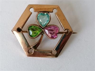 Secesní brož Třílístek - double