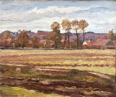 Jan Česal : Pohled na vesnici (1917)