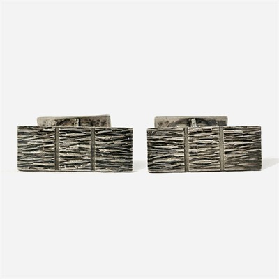 Stříbrné brutalistní manžetové knoflíčky