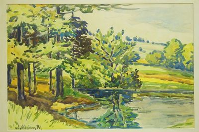 Jiří KAISER - "Les s tůňkou", komb. technika