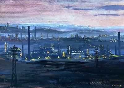 PAŠEK František - Industriální město v podvečer