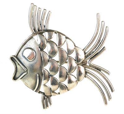 Stříbrná brož - ryba