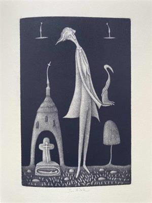 Tři grafiky Jan Hísek - Meyrink, Mistr Leonhard