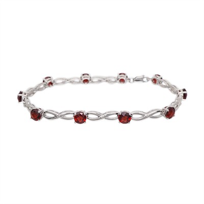 Zlatý náramek s přírodními diamanty a granáty