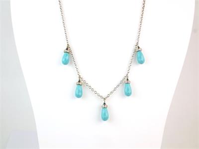 Zlatý náhrdelník s tyrkysy