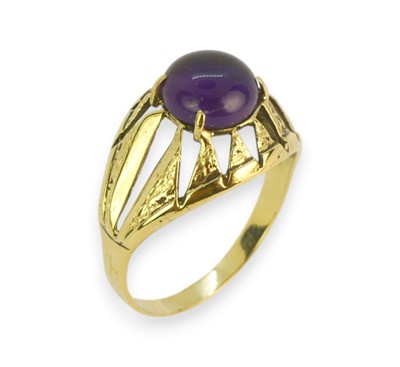 Zlatý prsten s ametystem