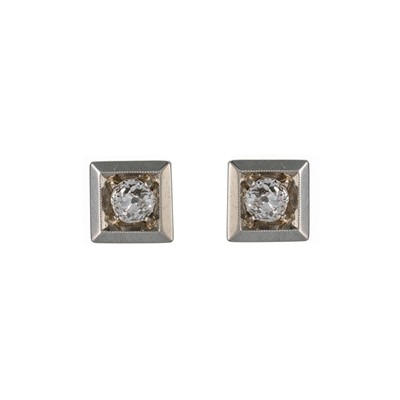 Art Deco diamantové náušnice 0,37 ct – certifikováno