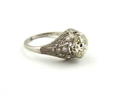 Platinový prsten art deco s diamantem - 2,30 ct