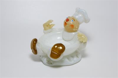 KUCHAŘ skleněná figurka návrh Vilém DOSTRAŠIL Železný Brod