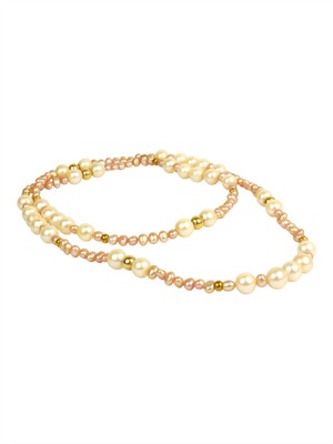 Perlový náhrdelník se zlatými kuličkami