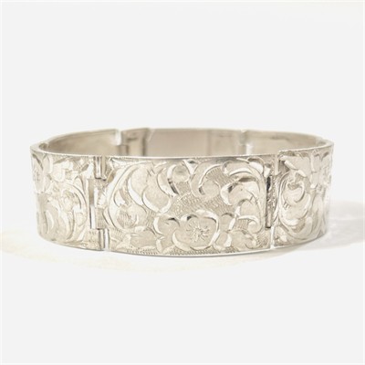 Stříbrný art-deco článkový náramek