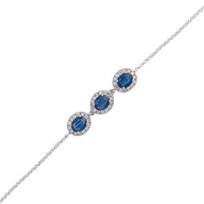 Elegantní náramek s přírodními safíry a diamanty