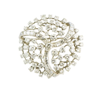 Luxusní briliantová brož, 6,48 ct