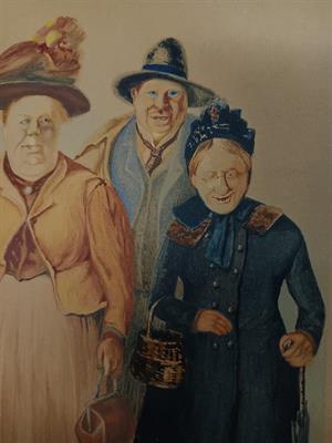 Žertovné postavy - akvarel z r. 1914