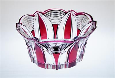 Mísa styl ART - DECO bohatě probrušované ametystové sklo