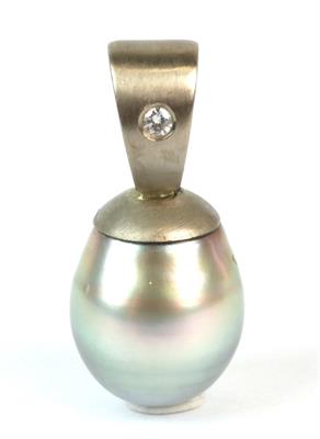 Zlatý závěs s perlou a briliantem