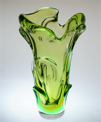 Hutní váza Sommerso barevné sklo Jan BERÁNEK ÚUŘ Škrdlovice