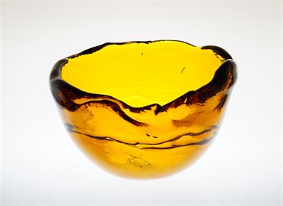 Mísa FROZEN ambrové hutní sklo Maxim VELČOVSKÝ zn. Lasvit