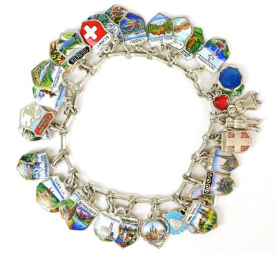 Stříbrný náramek s ověsky - tzv. žebrák