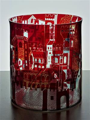 autorská váza s lazurami