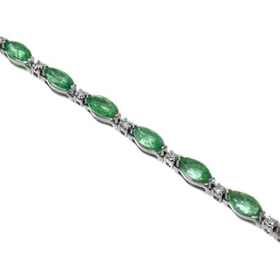 Zlatý náramek se smaragdy a brilianty