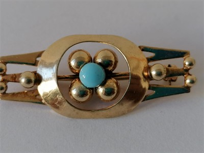 Stříbrná brož s bleděmodrým kamenem