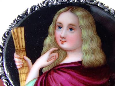 Biedermeier miniatura, Ag rámeček jako brož