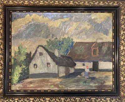 Emmerich Alois Hruška, olej na kartonu, Statek