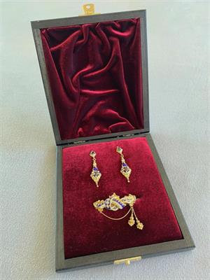 Set náušnic a brože biedermeier