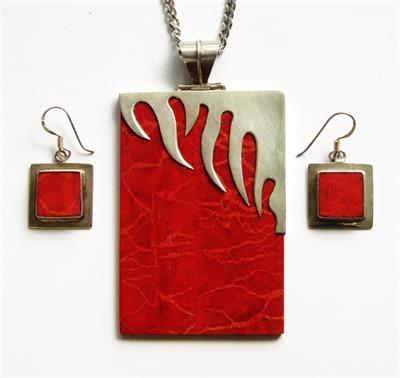 925 Ag náhrdelník a náušnice s korálem