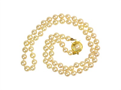 Perlový náhrdelník se zlatým uzávěrem