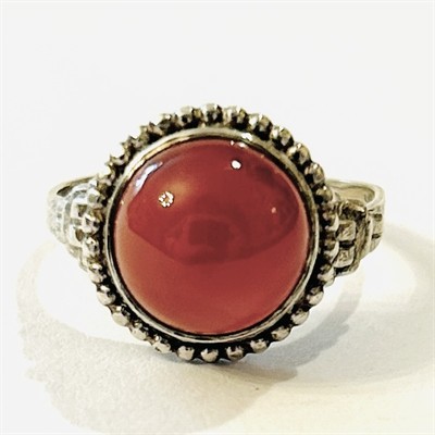 Stříbrný art-deco prsten s karneolem