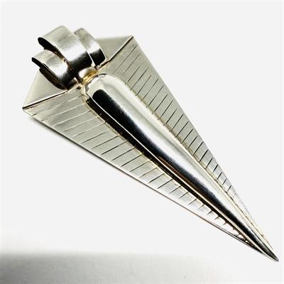 Velká designová stříbrná brož ve stylu Art deco