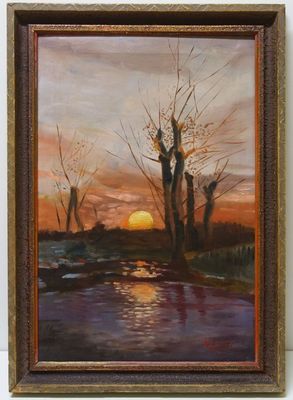 Západ slunce, František Antonín JELÍNEK, olej na plátně 1934