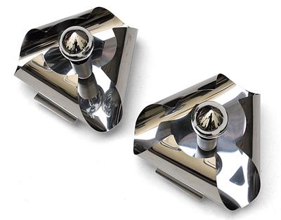 Francouzská nástěnná svítidla z nerezové oceli, 1970s.