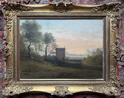 Romantický obraz, olej na plátně, 19 stol.