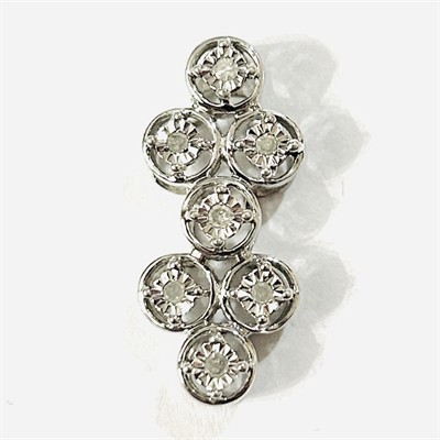 Stříbrný moderní přívěšek s diamanty