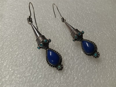 Náušnice stříbro lápis lasuli tyrkys