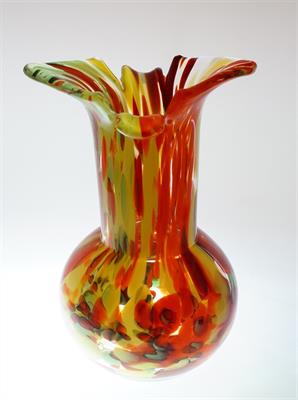 Váza z hutního brokového Tango skla Josef HOSPODKA Chřibská