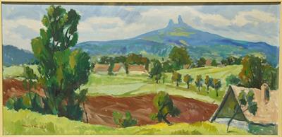 Podzim pod Troskami - Karel URBÁNEK, olejomalba na plátně