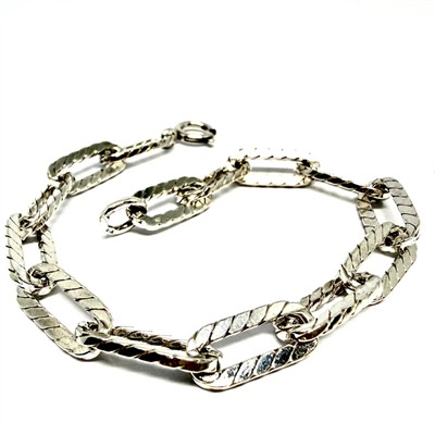 Designový stříbrný článkový náramek