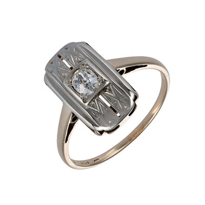 Art Deco zlatý prsten s přírodním diamantem 0,23 ct