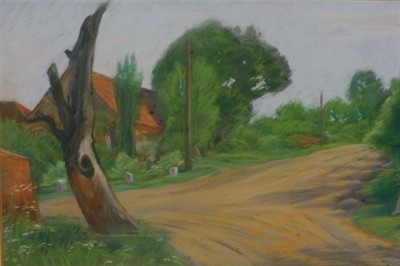 JAN RAMBOUSEK -CESTA U CHALUPY, pastel