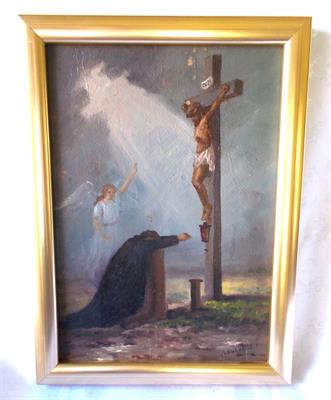 Velikonoční motiv, Ježíš na kříži, počátek 20. století