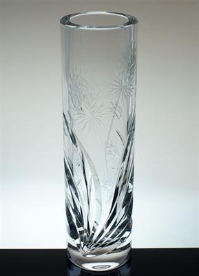 Masivní broušená křišťálová váza dekor BODLÁKY Josef ŠVARC